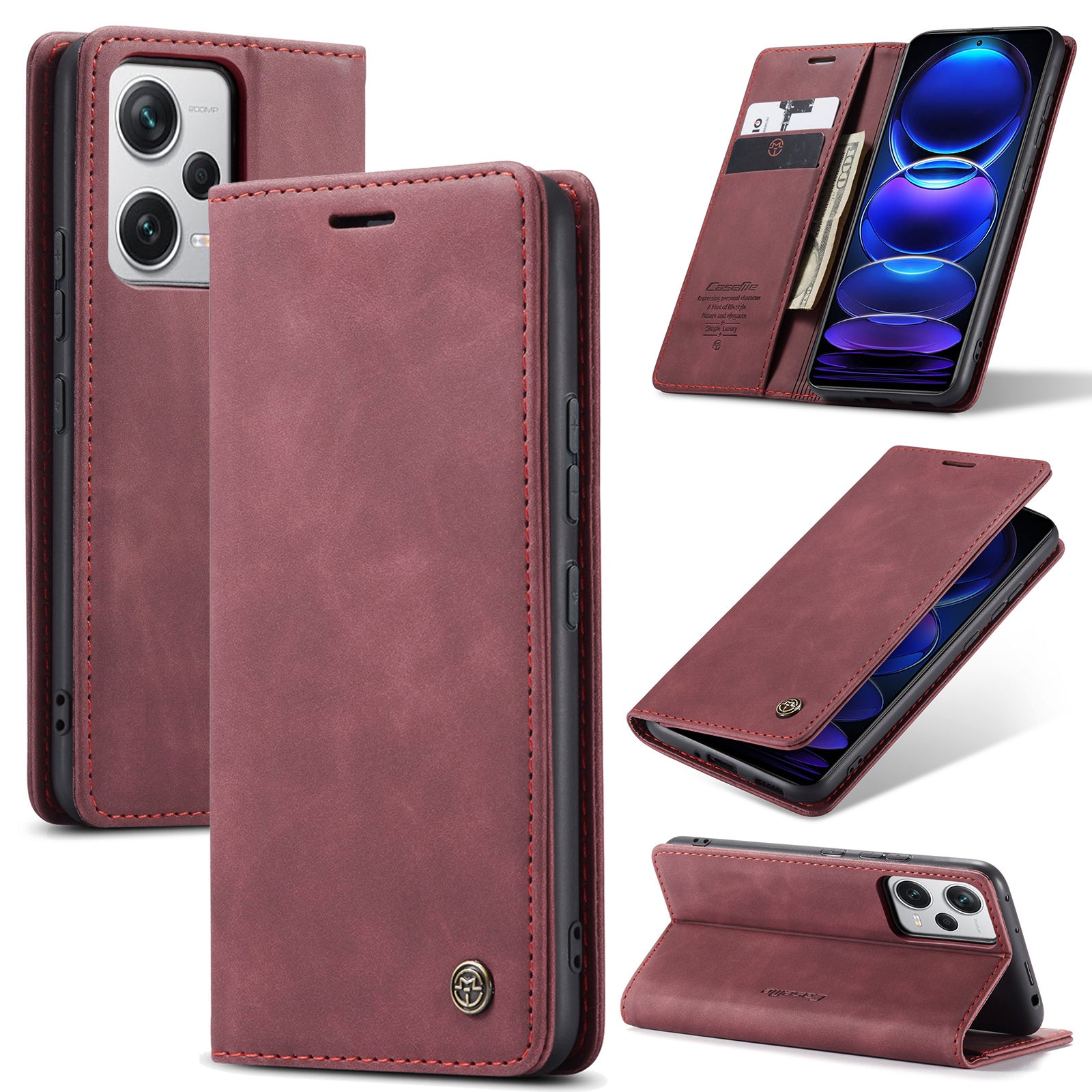 CASEME 013 Series Phone Shell for Xiaomi Redmi Note 12 Pro 5G PU Leather Case Wallet Stand Cover CASEME 013 Series Phone Shell for Xiaomi Redmi Note 12 Pro 5G PU Leather Case Wallet Stand Cover